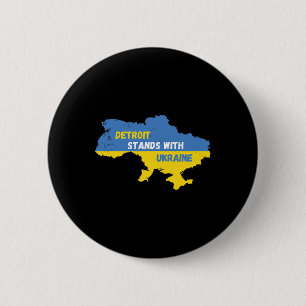 Detroit Michigan Stands With Ukraine Button