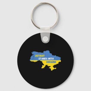 Detroit Michigan Stands With Ukraine Keychain