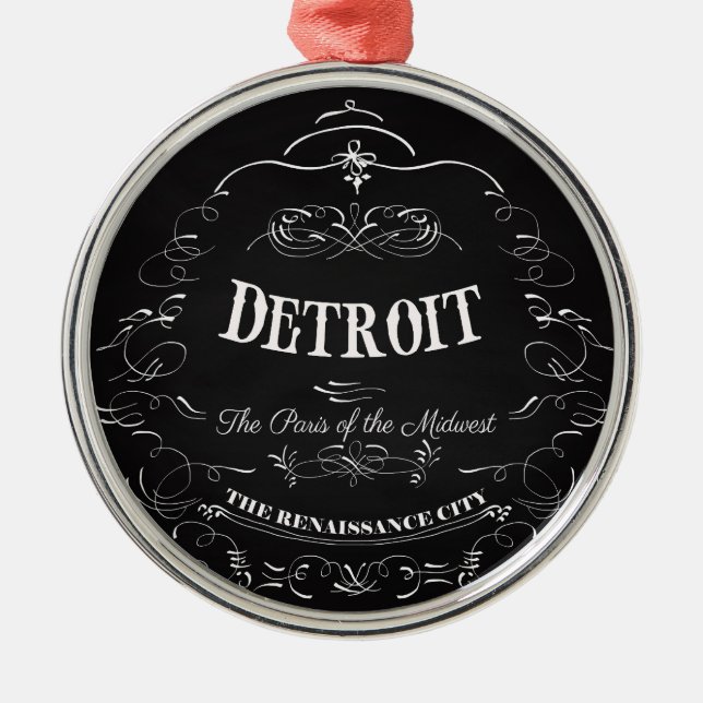 Detroit Michigan - The Paris of the Midwest Metal Ornament (Front)