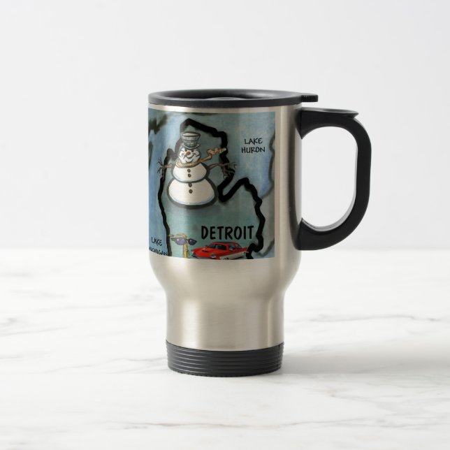 Detroit Michigan Travel Mug (Right)