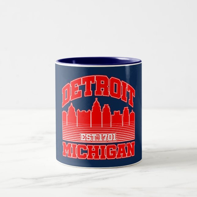 Detroit,Michigan Two-Tone Coffee Mug (Center)