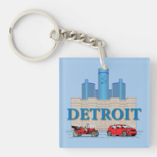 Detroit Michigan United States Keychain