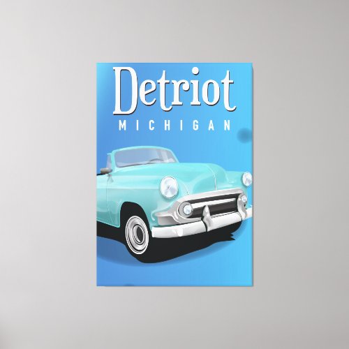 Detroit Michigan USA old Vintage Travel poster Canvas Print