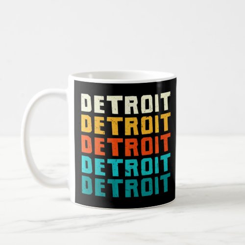 Detroit Michigan Vintage Mi Retro Collection Ameri Coffee Mug