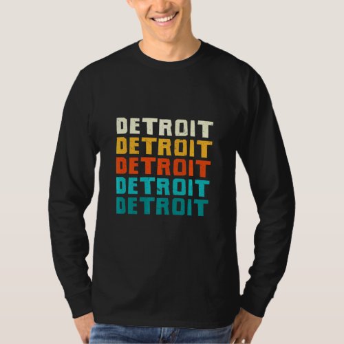 Detroit Michigan Vintage Mi Retro Collection Ameri T_Shirt