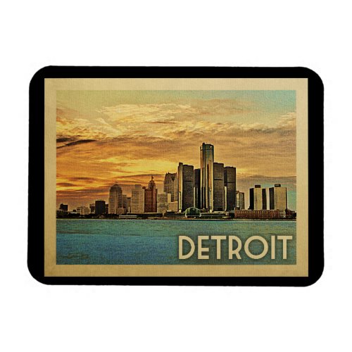 Detroit Michigan Vintage Travel Magnet