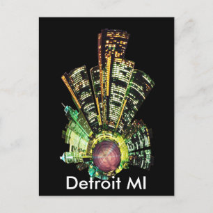 DETROIT MINI PLANET POSTCARD
