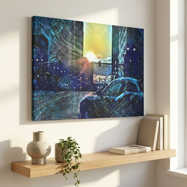 Detroit Motor City Electric Automotive Art Canvas Print (Detroit Streets, Automotive Beats.)
