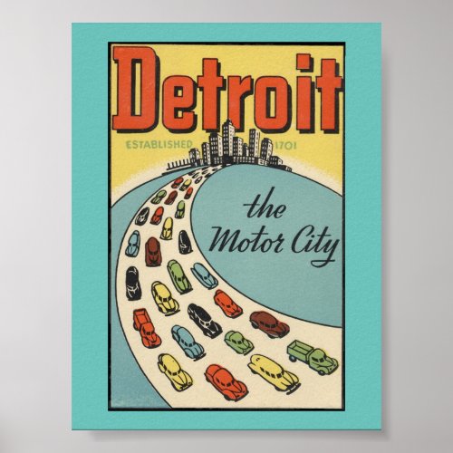 Detroit motor city poster