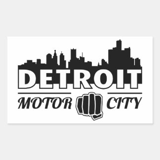 Detroit Motor City Skyline Sticker