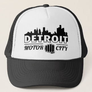 Detroit Motor City Skyline Trucker Hat