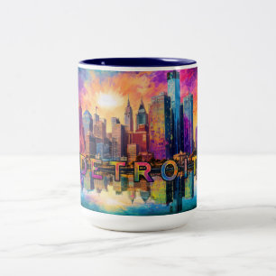 Detroit Motor City Two-Tone Coffee Mug