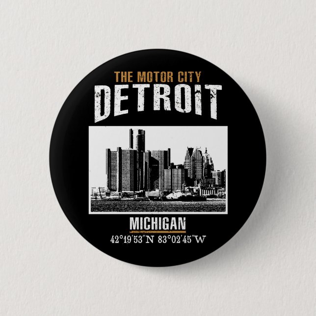 Detroit Pinback Button (Front)