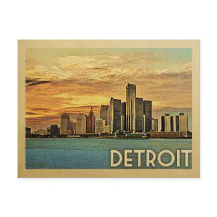 Detroit Postcard Michigan Vintage Travel Detroit Postcard Michigan Vintage Travel
