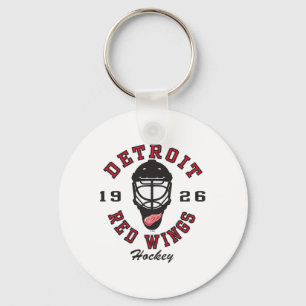 Detroit Red Wings Hockey Mask White Officially Lic Keychain