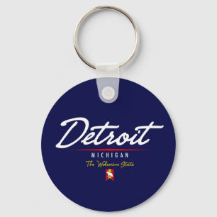 Detroit Script Keychain