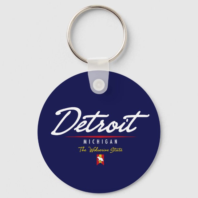 Detroit Script Keychain (Front)