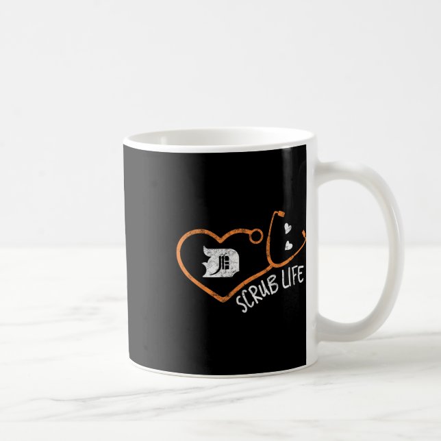 Detroit Scrub Life Michigan Nurse Shirt Medical Te Coffee Mug (Right)
