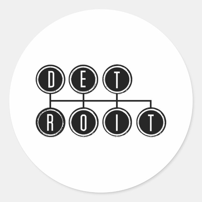 Detroit Shifter Classic Round Sticker (Front)