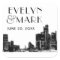 Detroit Skyline Art Deco Monogram Wedding