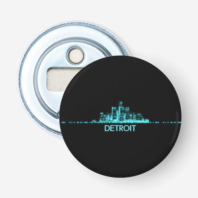 Detroit Skyline Bottle Opener (Front)
