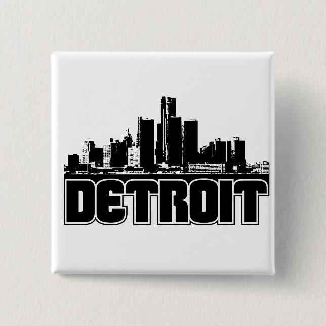 Detroit Skyline Button (Front)
