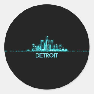Detroit Skyline Classic Round Sticker