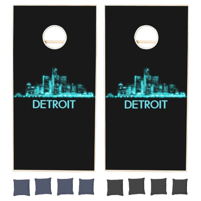 Detroit Skyline Cornhole Set (Set)