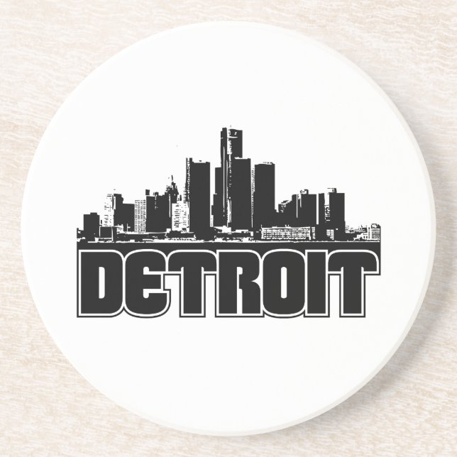 Detroit Skyline Drink Coaster (Front)