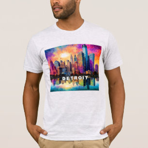 Detroit Skyline Graffiti Art  T-Shirt