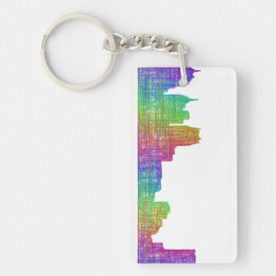 Detroit skyline keychain