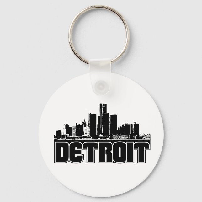 Detroit Skyline Keychain (Front)