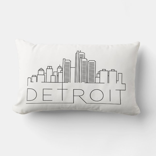 Detroit Skyline Lumbar Pillow (Front)