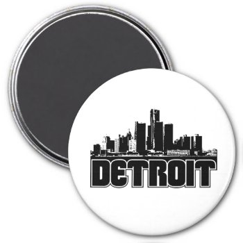 Detroit Skyline Magnet by TurnRight at Zazzle