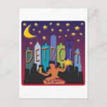 Detroit Skyline Mega Color Postcard at Zazzle