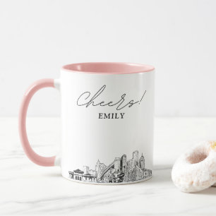 Detroit Skyline Personalized Wedding Coffee Mug