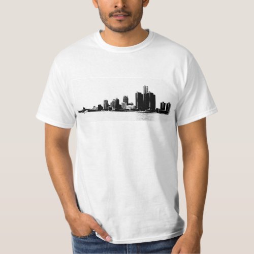 Detroit Skyline Photo T_Shirt