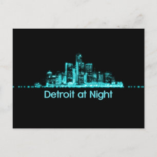 Detroit Skyline Postcard