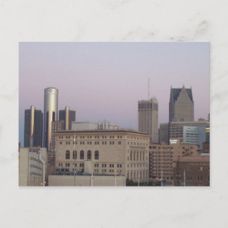 Detroit Skyline postcard