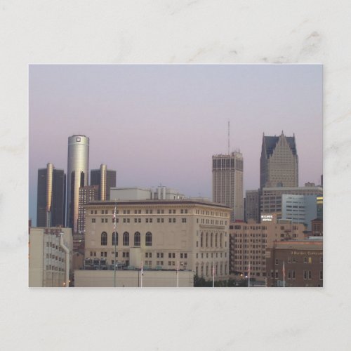 Detroit Skyline postcard