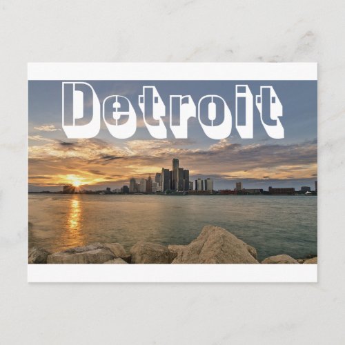 Detroit Skyline Postcard