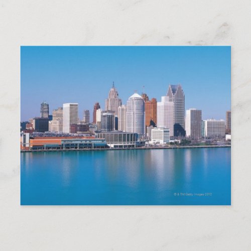 Detroit skyline postcard