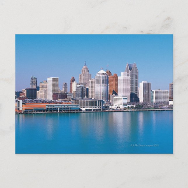 Detroit skyline postcard (Front)