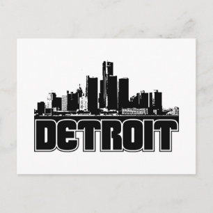 Detroit Skyline Postcard
