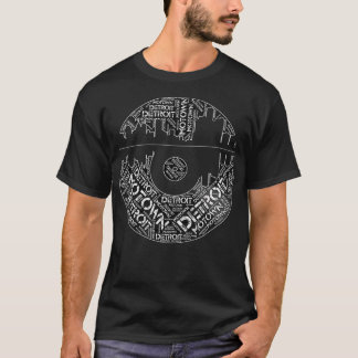 Detroit skyline record Motown record T-Shirt