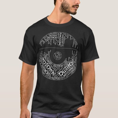 Detroit skyline record  Motown record T_Shirt