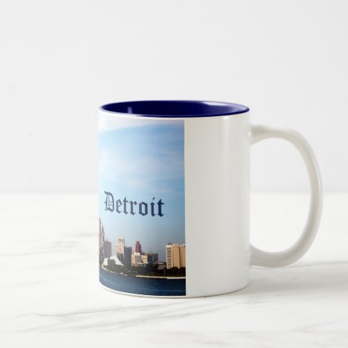 detroit skyline Two_Tone coffee mug