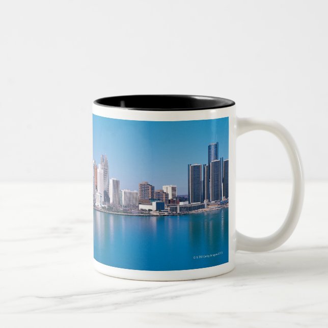 Detroit skyline Two-Tone coffee mug (Right)