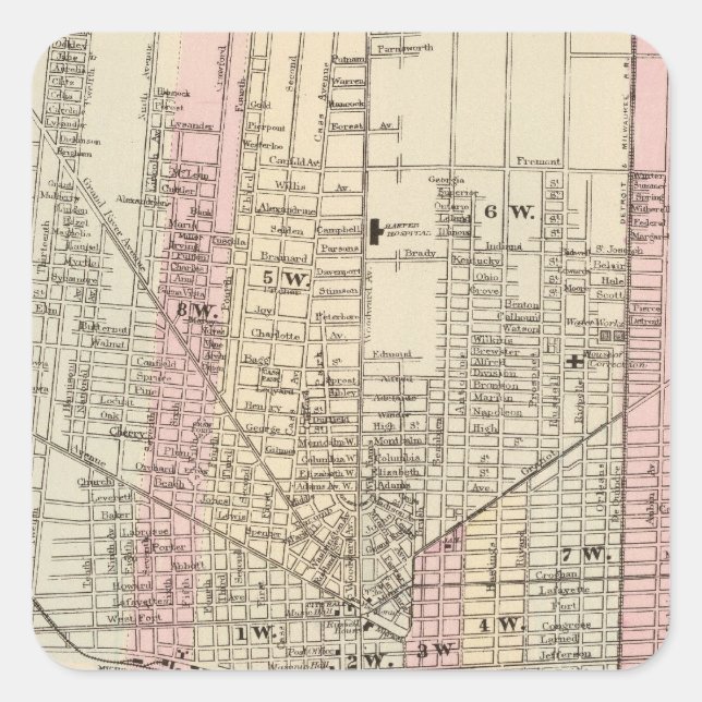 Detroit Square Sticker (Front)