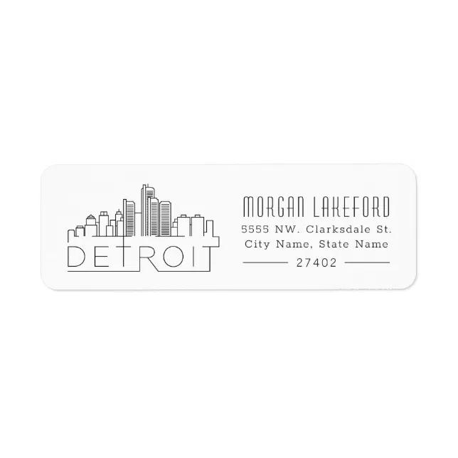 Detroit Stylized Skyline | Label | Zazzle